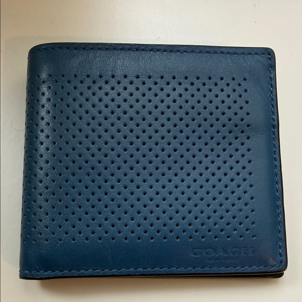 DOUBLE BILLFOLD WALLET IN PERFORATED LEATHER